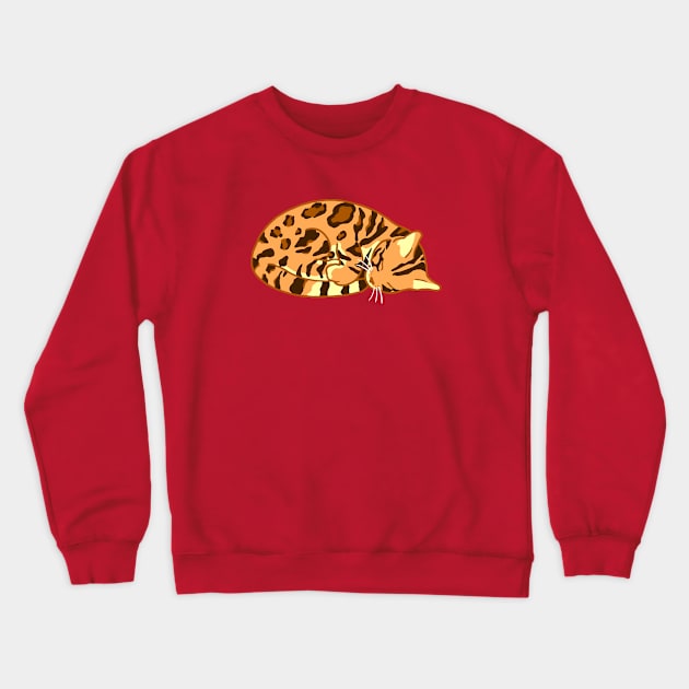 Sleeping Bengal Crewneck Sweatshirt by CCDesign